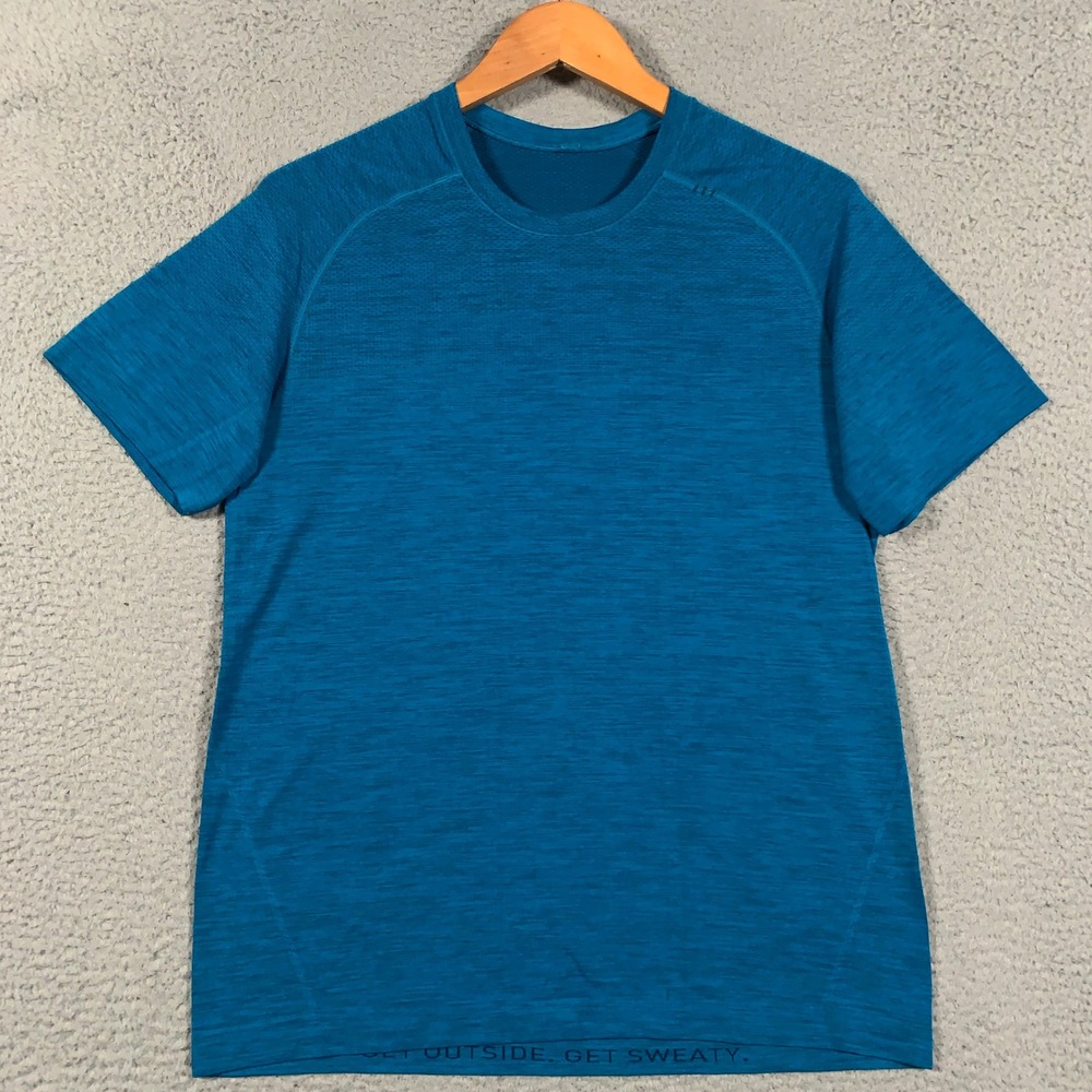 Lululemon Metal Vent Tech T-Shirt Mens Medium M Blue Heather Active Short Sleeve